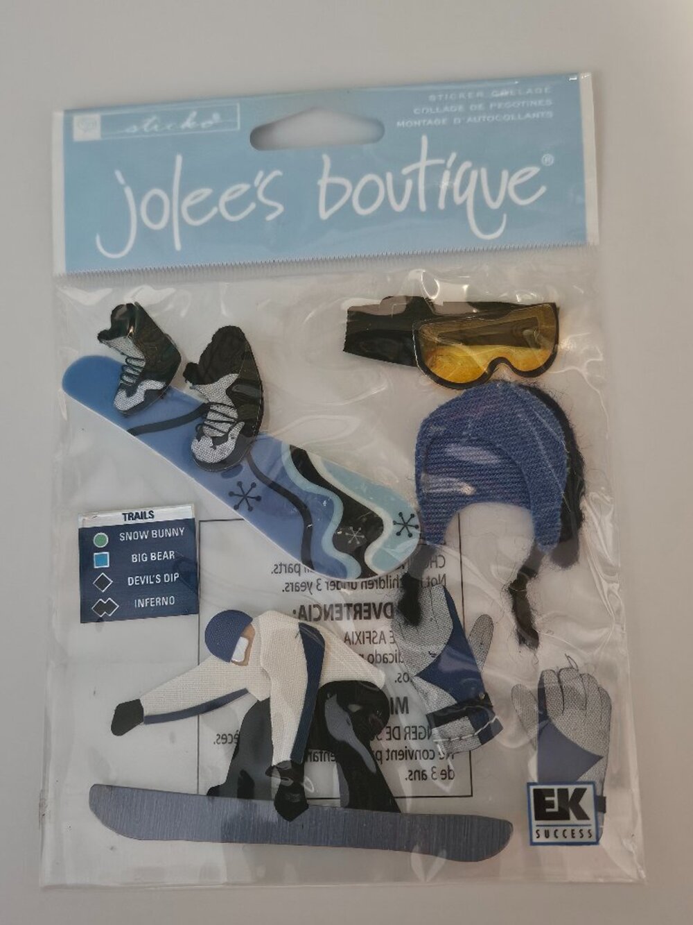 RARE JOLEE'S BOUTIQUE SNOWBOARDING SNOWBOARD GOOGLE SCRAPBOOKING SPORTS STICKERS